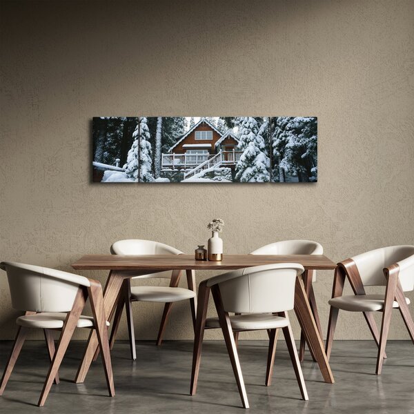 Obraz - Drewniany domek (170x50 cm)
