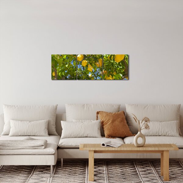 Obraz - Drzewo cytrynowe (z zegarem) (90x30 cm)