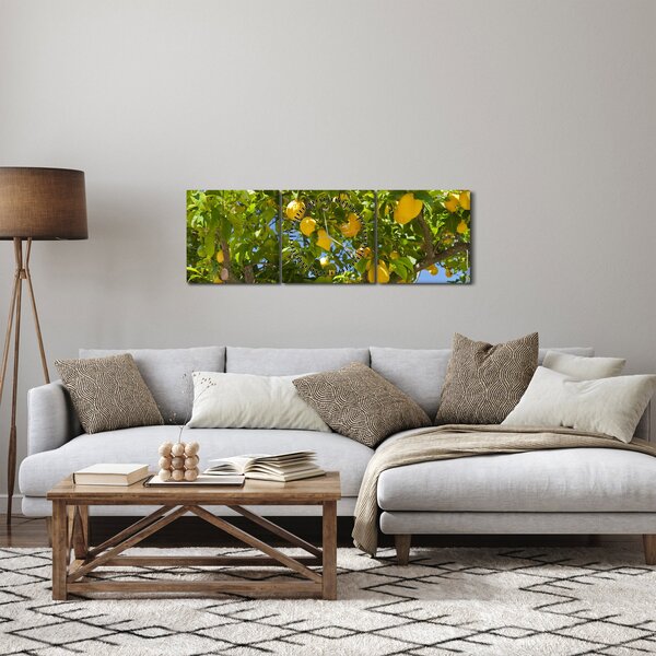 Obraz - Drzewo cytrynowe (z zegarem) (90x30 cm)