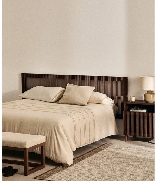 Zagłówek z litego drewna jesionowego w ciemnym naturalnym kolorze 195x70 cm Beyla – Kave Home