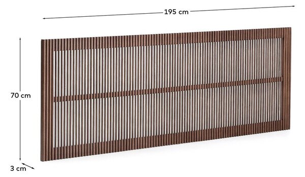 Zagłówek z litego drewna jesionowego w ciemnym naturalnym kolorze 195x70 cm Beyla – Kave Home