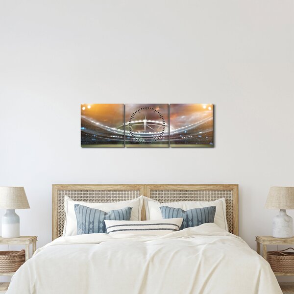 Obraz - Stadion (z zegarem) (90x30 cm)