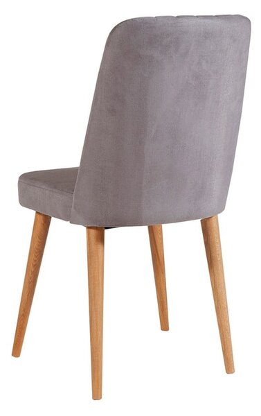 Szare aksamitne krzesło Stormi Sandalye – Kalune Design