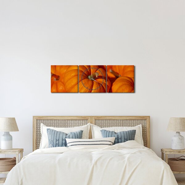 Obraz - Wspaniałe dynie (z zegarem) (90x30 cm)