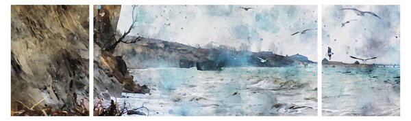 Obraz - Rafa, akwarela (170x50 cm)