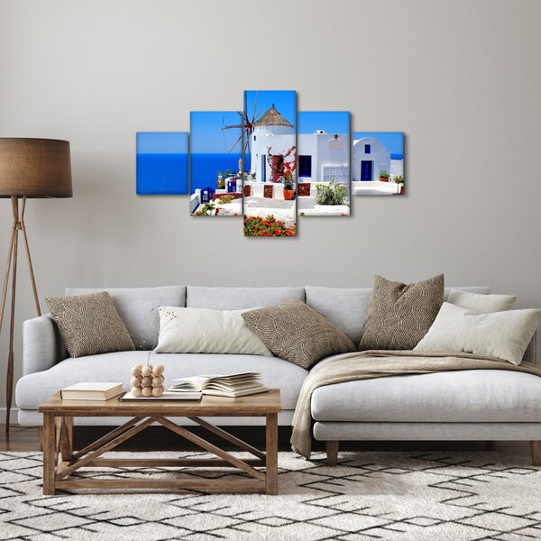 Obraz - Mały dom w Grecji (125x70 cm)