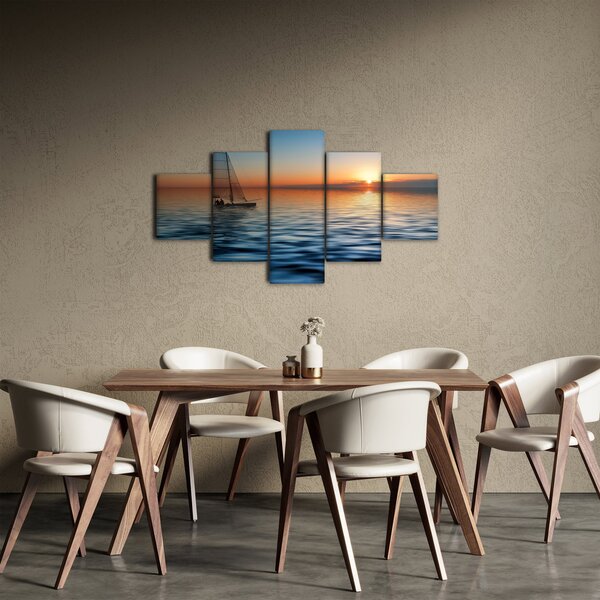 Obraz - Żaglówki na morzu (125x70 cm)