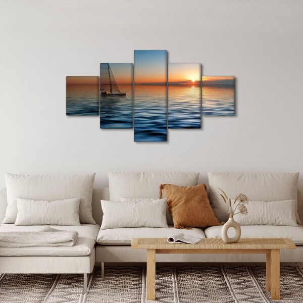 Obraz - Żaglówki na morzu (125x70 cm)