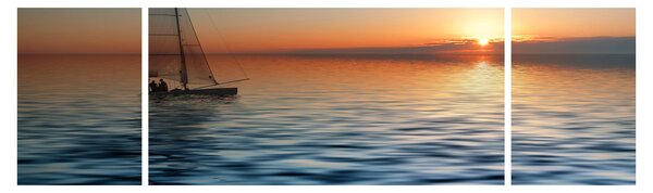 Obraz - Żaglówki na morzu (170x50 cm)