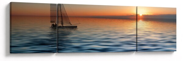 Obraz - Żaglówki na morzu (170x50 cm)