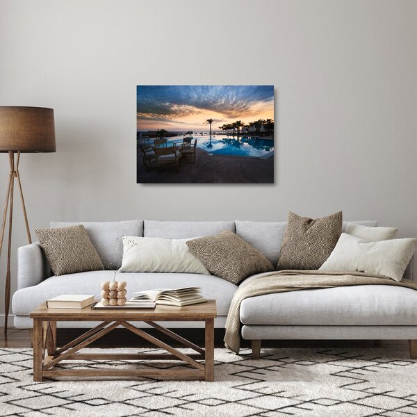 Obraz na szkle - Ośrodek wypoczynkowy nad morzem (70x50 cm)