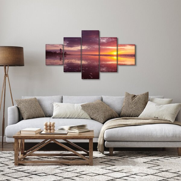 Obraz - Plaża o zachodzie słońca (125x70 cm)