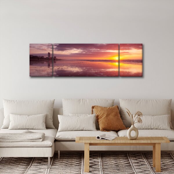 Obraz - Plaża o zachodzie słońca (170x50 cm)