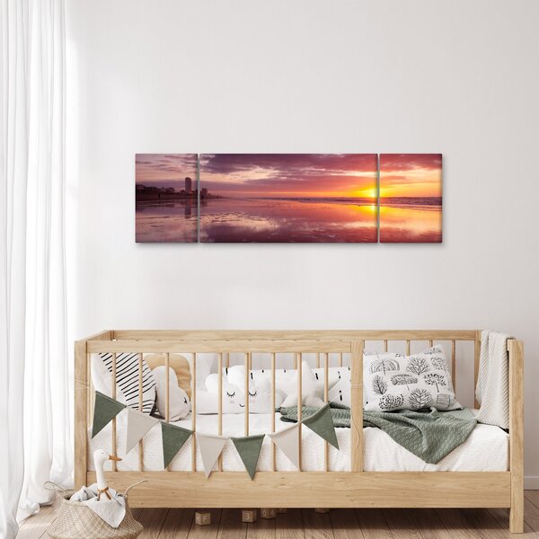 Obraz - Plaża o zachodzie słońca (170x50 cm)