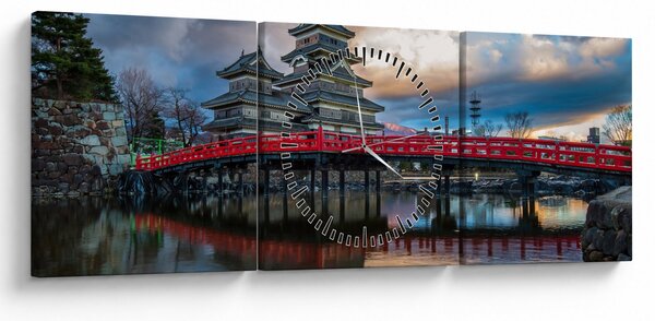 Obraz - Japonia (z zegarem) (90x30 cm)