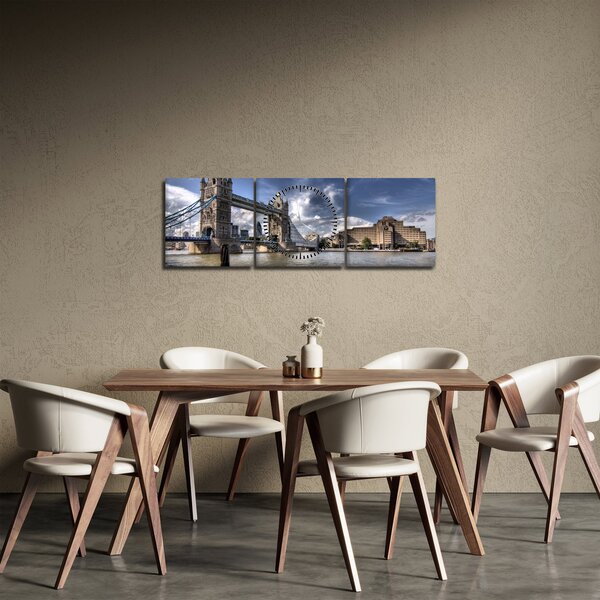 Obraz - Tower Bridge w Londynie (z zegarem) (90x30 cm)