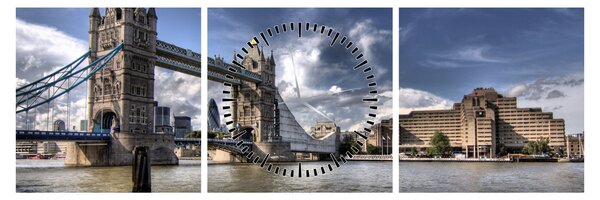 Obraz - Tower Bridge w Londynie (z zegarem) (90x30 cm)
