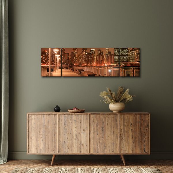 Obraz - Nocne miasto (170x50 cm)