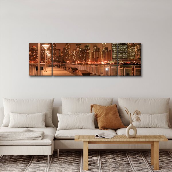 Obraz - Nocne miasto (170x50 cm)