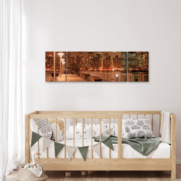 Obraz - Nocne miasto (170x50 cm)