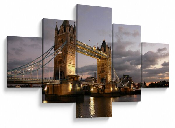 Obraz - Tower Bridge nocą (125x70 cm)