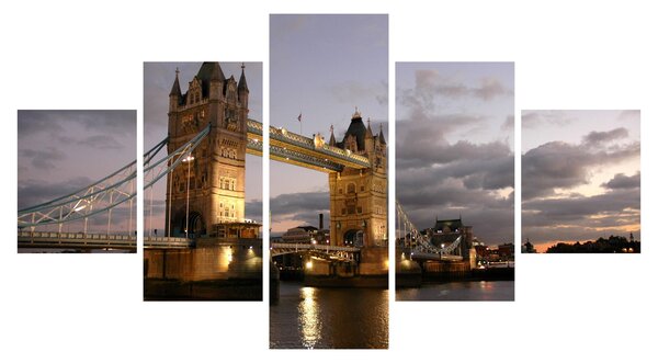 Obraz - Tower Bridge nocą (125x70 cm)