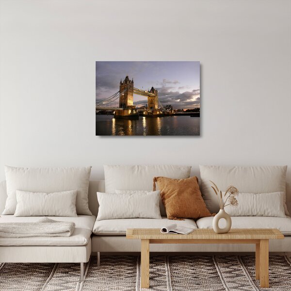 Obraz na szkle - Tower Bridge nocą (70x50 cm)