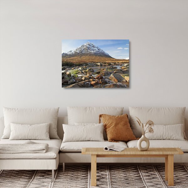 Obraz na szkle - Góra z rzeką (70x50 cm)