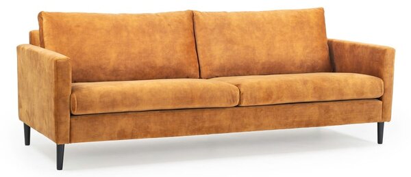 Żółta sofa z aksamitnym obiciem Scandic Adagio, szer. 220 cm