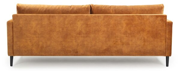 Żółta sofa z aksamitnym obiciem Scandic Adagio, szer. 220 cm