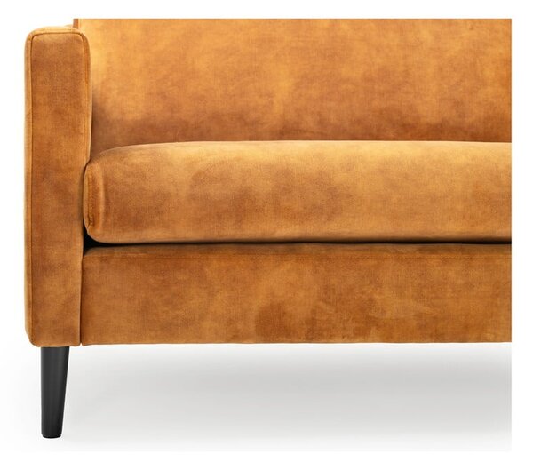 Żółta sofa z aksamitnym obiciem Scandic Adagio, szer. 220 cm