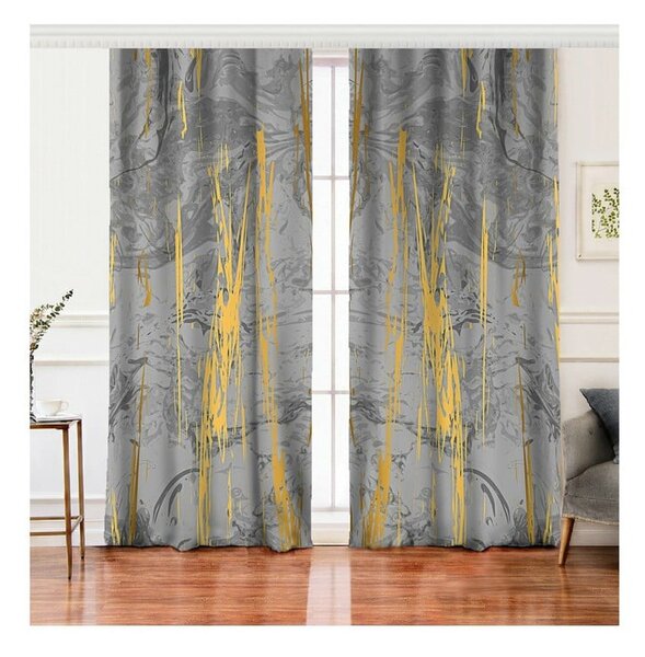 Szaro-złote zasłony zestaw 2 szt. 140x260 cm – Mila Home