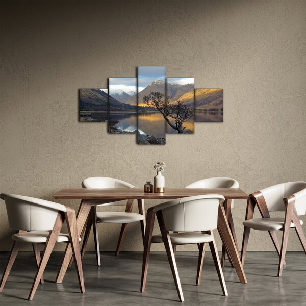 Obraz - Góry nad jeziorem (125x70 cm)