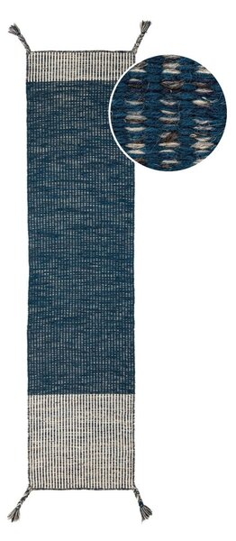 Niebieski wełniany chodnik Flair Rugs Anu, 60x200 cm