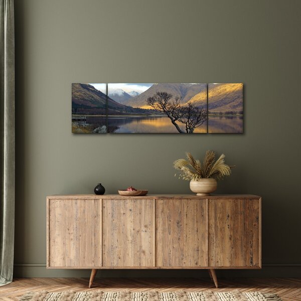 Obraz - Góry nad jeziorem (170x50 cm)
