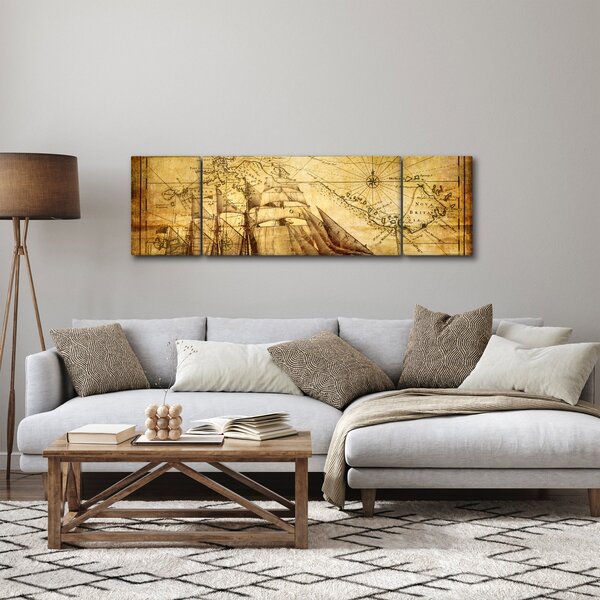 Obraz - Stara mapa (170x50 cm)