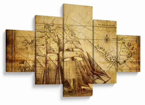 Obraz - Stara mapa (125x70 cm)
