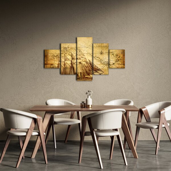 Obraz - Stara mapa (125x70 cm)