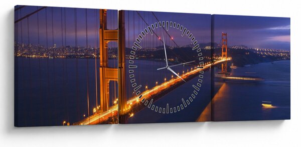 Obraz - Most Golden Gate (z zegarem) (90x30 cm)