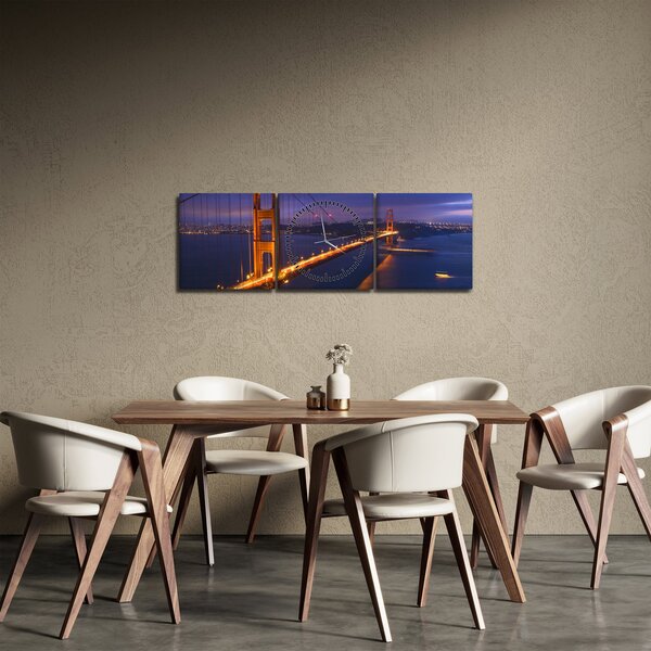 Obraz - Most Golden Gate (z zegarem) (90x30 cm)
