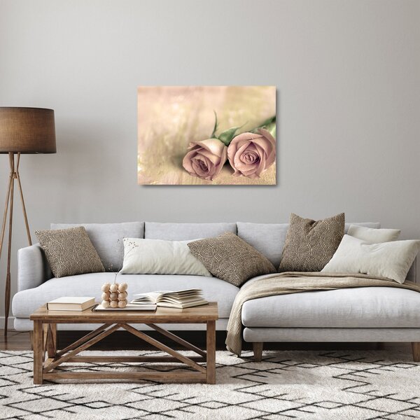 Obraz na szkle - Delikatne róże (70x50 cm)