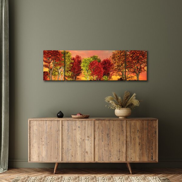 Obraz - Kolorowe drzewa (170x50 cm)