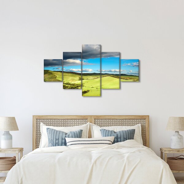 Obraz - Zielony krajobraz ze wzgórzami (125x70 cm)