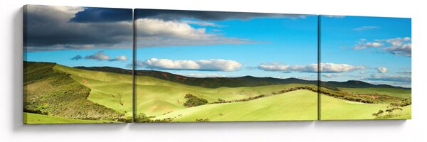 Obraz - Zielony krajobraz ze wzgórzami (170x50 cm)