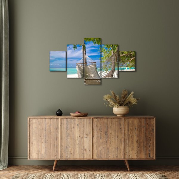 Obraz - Hamak na plaży (125x70 cm)