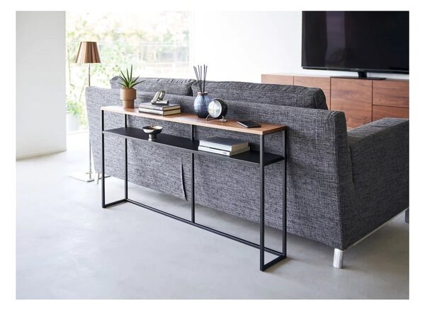 Czarno-ciemnobrązowa konsola w dekorze jesionu 20,5x126 cm Tower – YAMAZAKI