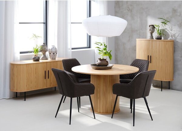 Okrągły stół w dekorze dębu ø 120 cm Nola – Unique Furniture