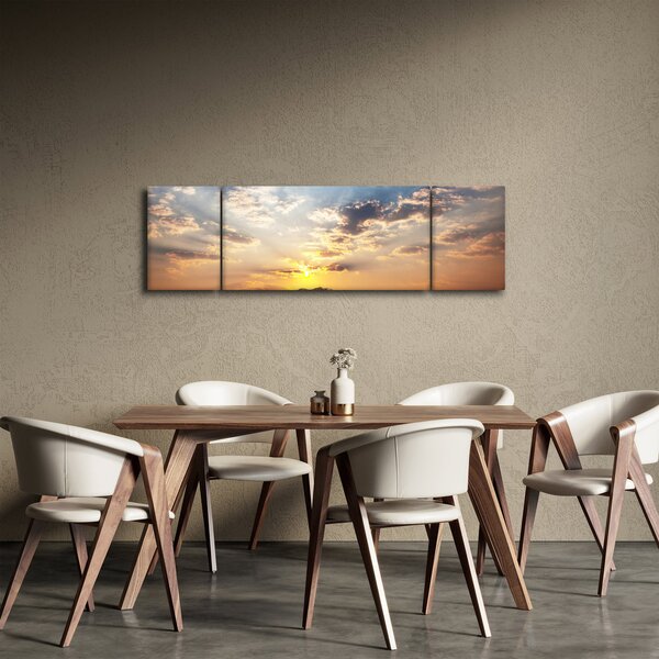 Obraz - Słonie wędrujące po sawannie (170x50 cm)