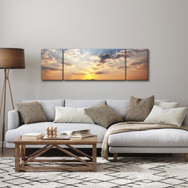 Obraz - Słonie wędrujące po sawannie (170x50 cm)