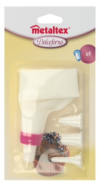 Zestaw do zdobienia z 4 końcówkami Metaltex Cake Decor